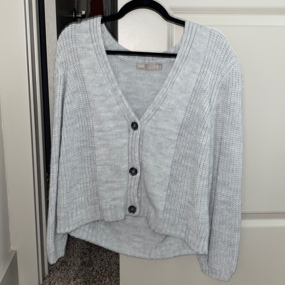 Gray Knit Cardigan